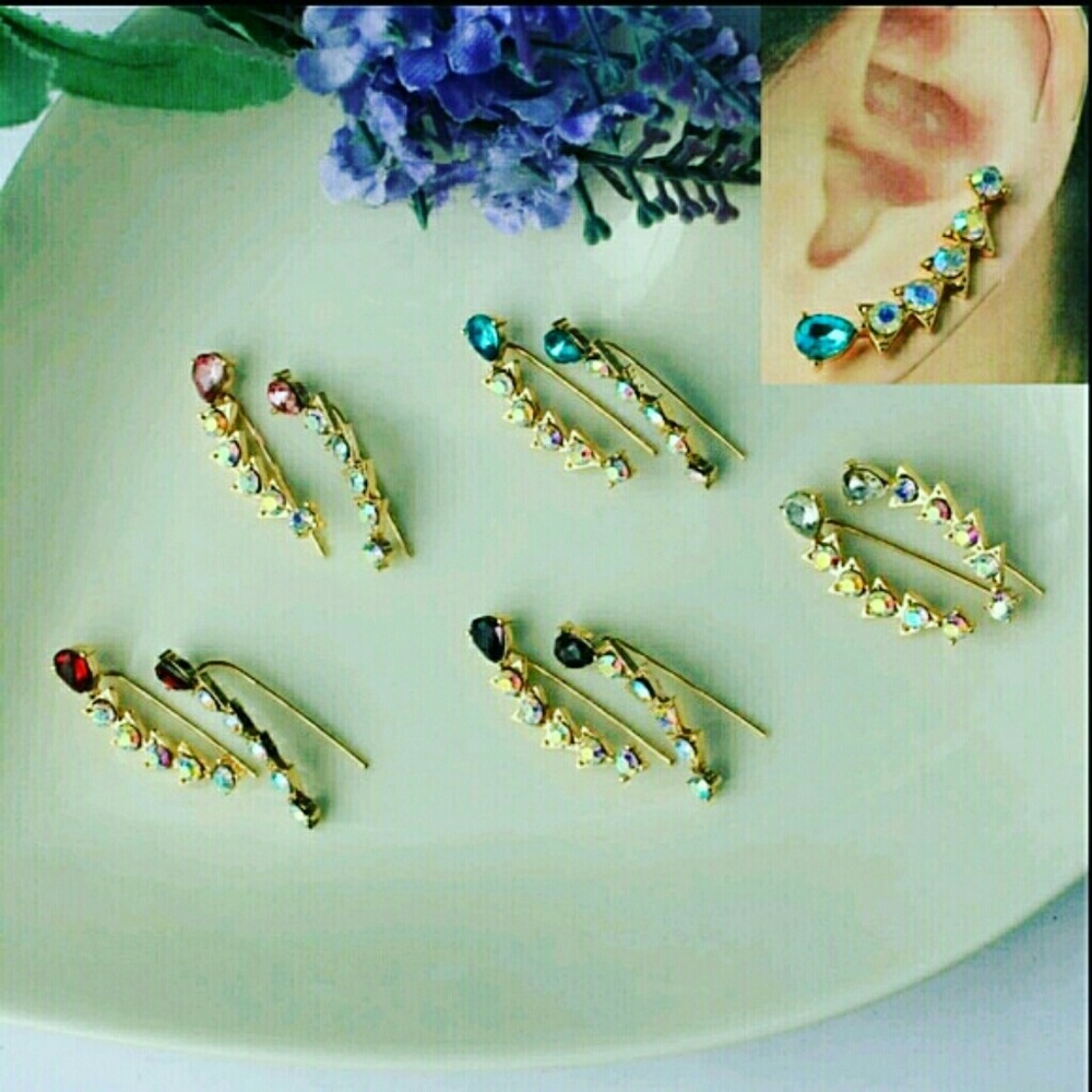 💋FANCY STONE and CZ CUFF EARRINGS!!!
